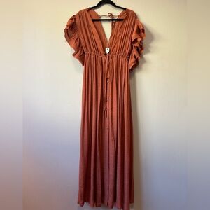 VICI burnt orange maxi dress small